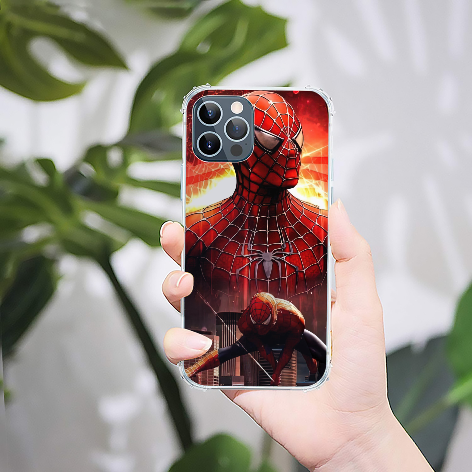 （画像用） Spider Man スパイダーマン 【iPhone 12シリーズ対応】透明スマホケース（クリアソフトケース）